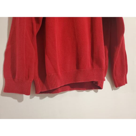 Tommy Hilfiger VTG Y2K Knit Crewneck Sweater Mens Size XL Ribbed Cotton Red - Picture 4 of 7